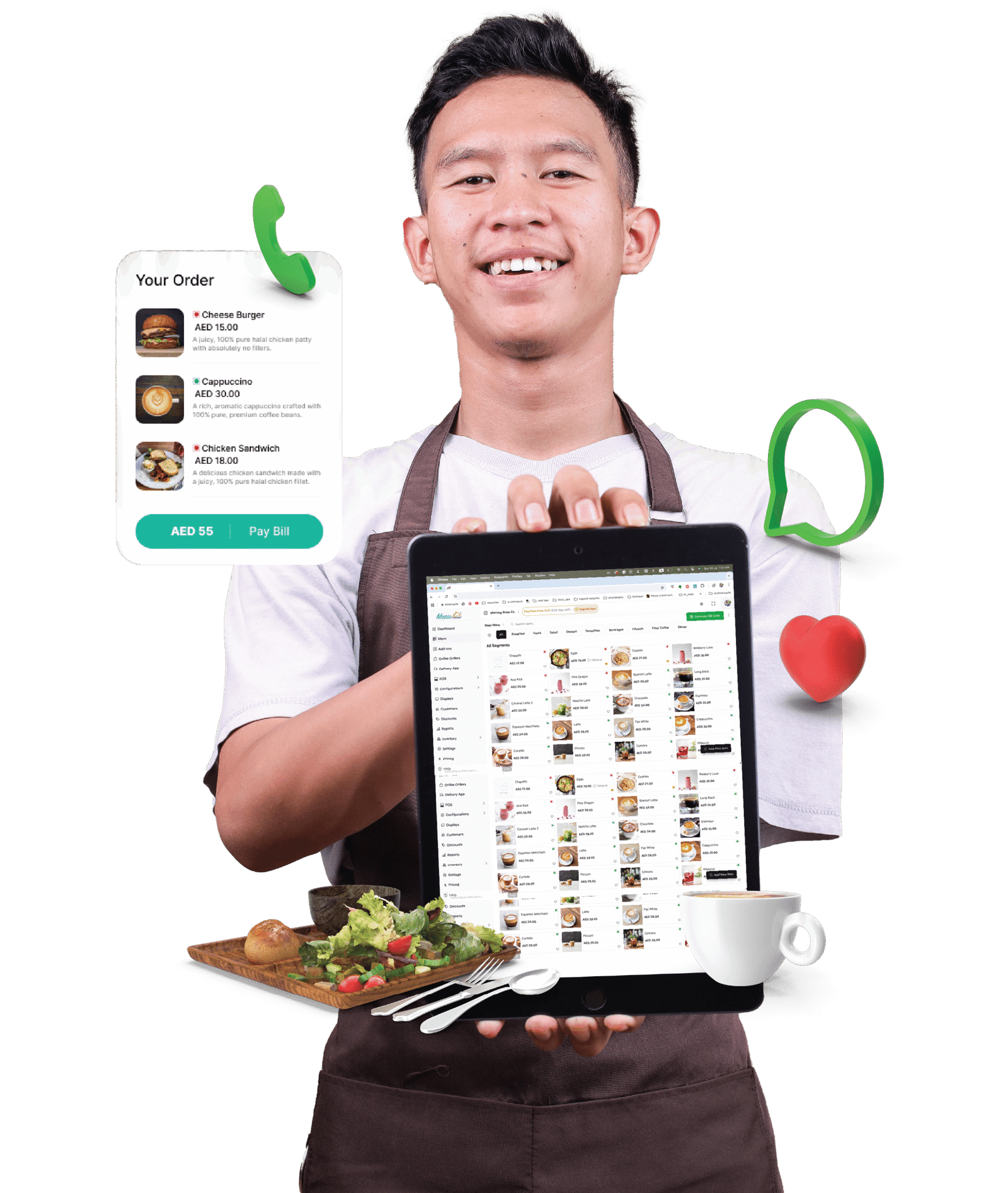 "Online Food Order Summary – MENUITD Restaurant Ordering Platform with Cheese Burger, Cappuccino & Chicken Sandwich"