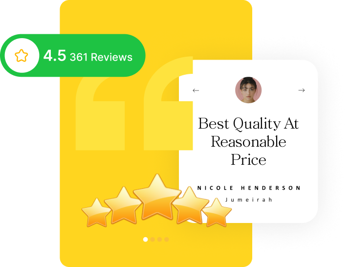 "Customer Testimonial - 4.5/5 Star Rating (361 Reviews) for MENUITD UAE Restaurant Platform Featuring Nicole Henderson from Jumelrah"